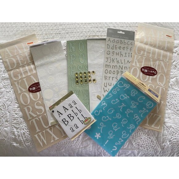 Lot of 9 Stickers Sheets ABC Alphabet Letter Planner Teacher Scrapbook DIY Craft - Picture 1 of 13